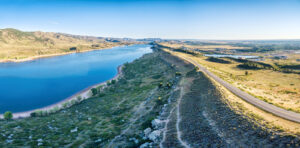 aerial panorama of northern part of the Horsetooth Reservoir