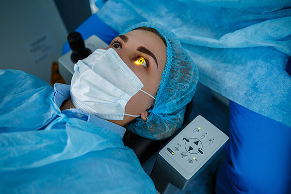 Woman Being Prepped For LASIK