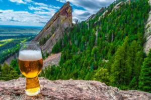 craft beer on a rock ledge 