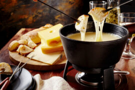 Fondue Pot and Cheese