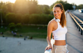 Young Woman Smiling During Jog